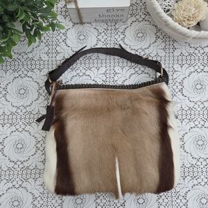 Aqua Madonna South African Springbok Fur Shoulder Bag